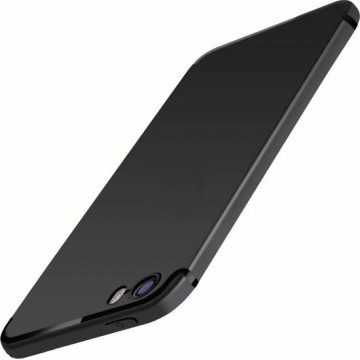 Ultradunne TPU Case | Apple iPhone 5 | iPhone 5s | iPhone SE | Zwart | Mat Finish Cover | Luxe Siliconen Hoesje