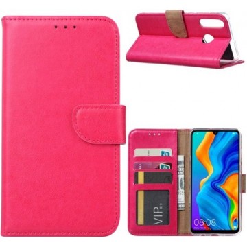 Huawei P30 Lite - Bookcase Roze - portemonee hoesje