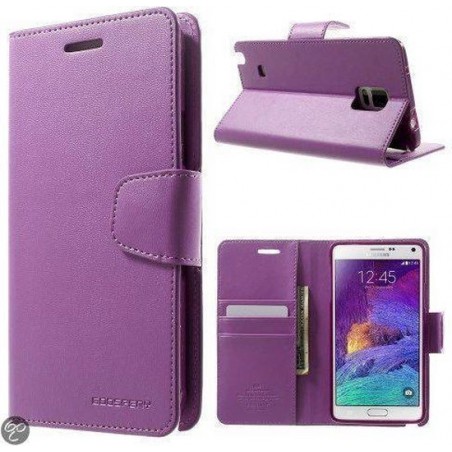 Goospery Sonata Leather case hoesje Samsung Galaxy Note 4 paars