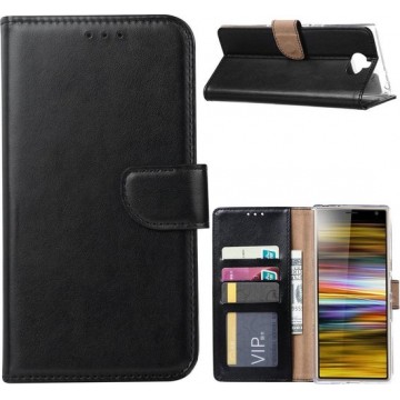 Sony Xperia 10 - Bookcase Zwart - portemonee hoesje