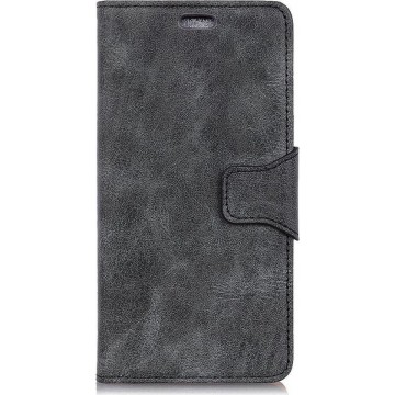 Shop4 - iPhone Xr Hoesje - Wallet Case Matte Retro Look Grijs