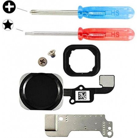 MMOBIEL Home Button voor iPhone 6 / 6 Plus (ZWART) - inclusief Reparatie Tools