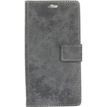 Shop4 - OnePlus 6T Hoesje - Wallet Case Vintage Grijs
