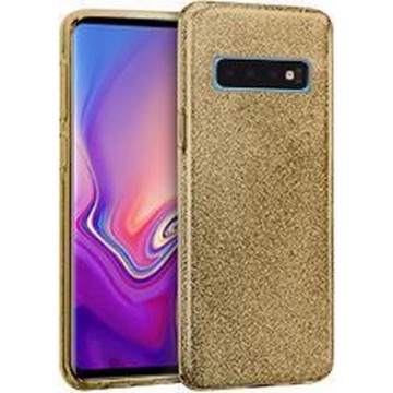 Samsung Galaxy S10 Hoesje - Glitter Backcover - Goud