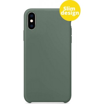 iPhone X en XS Telefoonhoesje | Soft Touch Siliconen Smartphone Case | Back Cover Groen