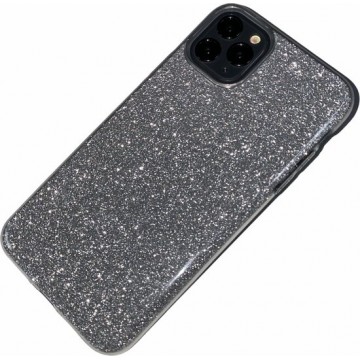 Apple iPhone 7 / 8 / SE - Silicone glitter hoesje Lauren zilver