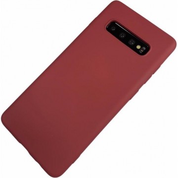 Samsung Galaxy S10 Plus - Silicone hoesje Justin bordeaux rood