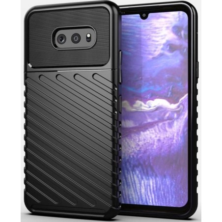 LG G8X ThinQ Twill Thunder Texture Back Cover Zwart