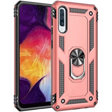 Samsung Galaxy A50 Hoesje - Anti-Shock Hybrid Ring Armor rose goud