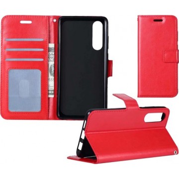Samsung Galaxy A50 Hoesje Bookcase Flip Hoes Wallet Cover - Rood