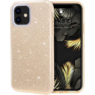 Apple iPhone 12 Mini Hoesje Goud - Glitter Back Cover
