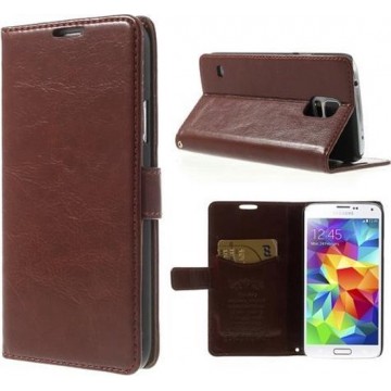KDS Smooth wallet case hoesje Samsung Galaxy S5 mini bruin