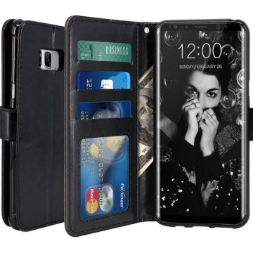 Samsung Galaxy S8 Plus Book PU lederen Portemonnee hoesje Book case zwart