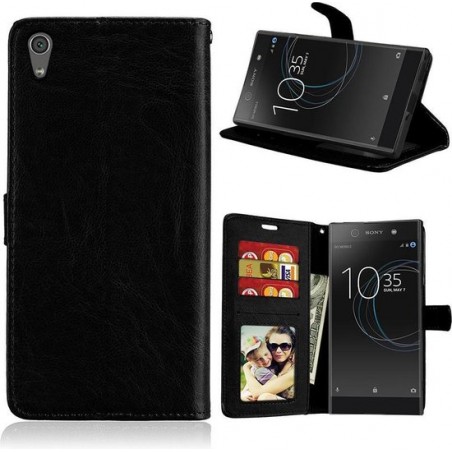 Sony Xperia XA1 Plus - Book case Portemonnee hoesje zwart