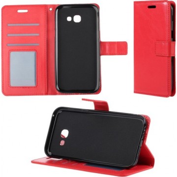 Samsung A5 (2017) Flip Wallet Hoesje Cover Book Case Hoes - Rood