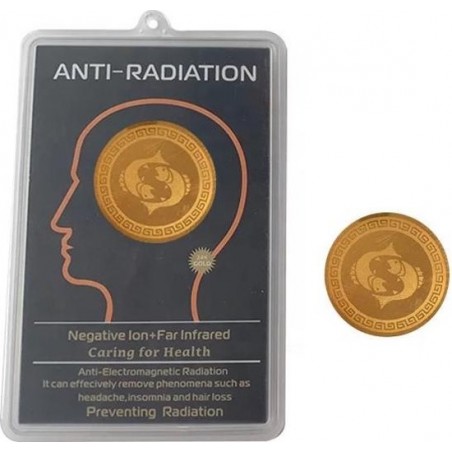 Ronde gouden anti-straling sticker 5G Blocking | mobiele en draadloze telefoons laptops | Bescherming tegen straling