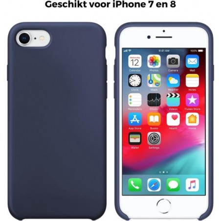 iPhone 7 iPhone 8 en iPhone SE 2020 Telefoonhoesje | Siliconen Soft Touch Smartphone Case | Back Cover Blauw