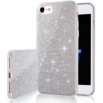 Apple iPhone 7 & 8 Hoesje - Glitter Backcover - Silver