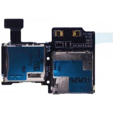 Simkaart Tray SD Card Lezer geschikt voor Samsung Galaxy S4 i9505 Reader Geheugen Memory Tray Slot Kabel reparatie onderdeel