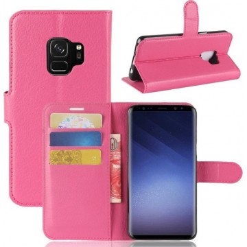 Hoesje voor Samsung Galaxy S9, 3-in-1 bookcase, donker roze