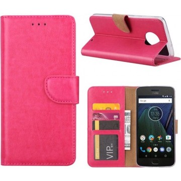 Motorola Moto G6 Plus - Bookcase Roze - portemonee hoesje