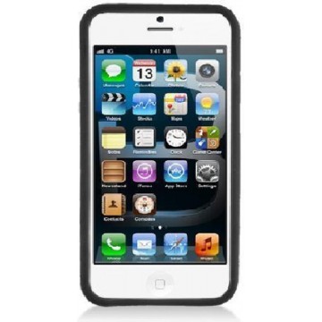 Apple iPhone 5C Smartphone Hoesje Siliconen Bumper Case Transparant Zwart
