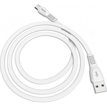 HOCO X40 Noah - Micro USB naar USB 2.4A Snellader Kabel - Voor Android Smartphones en Tablets - 1 meter - Wit