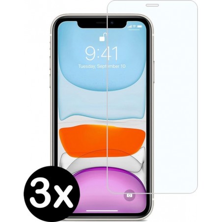 iPhone Xr / 11 Screenprotector Gehard Glas Met Dichte Notch - 3 PACK