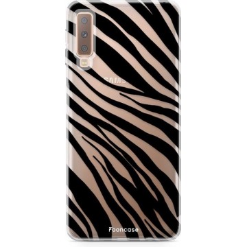 FOONCASE Samsung Galaxy A7 2018 hoesje TPU Soft Case - Back Cover - Zebra print