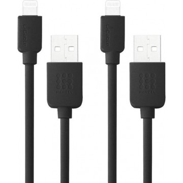 Haweel Lightning USB Kabel 2-Pack 1 Meter Zwart