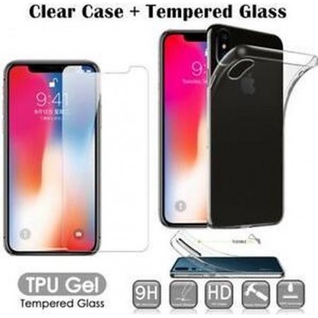 iPhone XR Siliconen hoesje met Glas Screenprotector