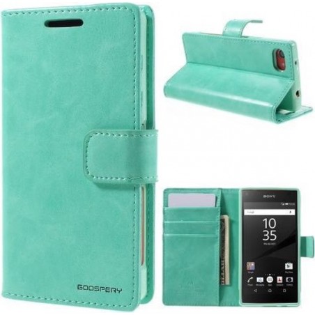 Mercury Blue Moon Wallet Case hoesje Sony Xperia Z5 Compact mint