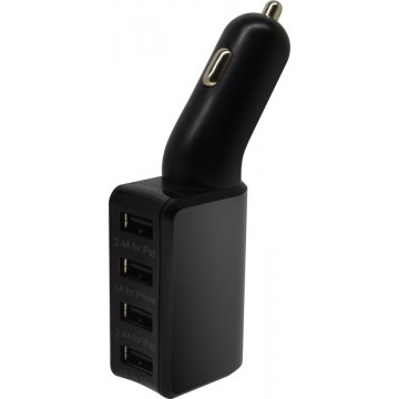 BeHello Autolader met 4 USB poorten 6.2A - Zwart