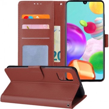 Samsung Galaxy A41 Hoesje Book Case Flip Hoes Wallet Cover - Bruin