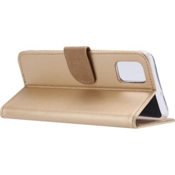 Samsung Galaxy A51 hoesje book case Goud + tempered glas screenprotector