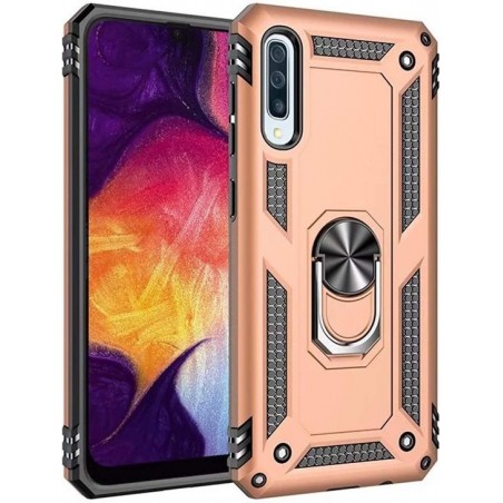 Samsung Galaxy A50 Hoesje - Anti-Shock Hybrid Ring Armor goud