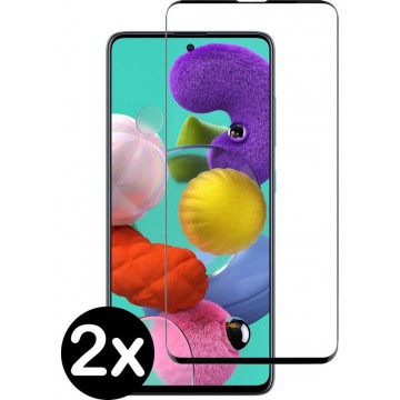 Samsung Galaxy A51 Screenprotector Gehard Glas Full Cover 3D - 2 PACK