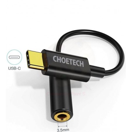 Choetech - USB-C naar 3.5mm audio jack adapter - 15cm