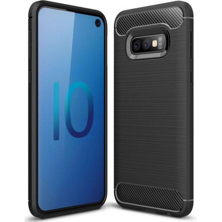 Brushed Backcover hoesje voor Samsung Galaxy S10E  - Zwart