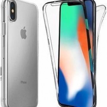 iPhone Xs Max Dual TPU Case hoesje 360° Cover 2 in 1 Case ( Voor en Achter) Transparant