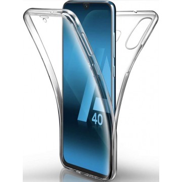 EmpX.nl Samsung Galaxy Samsung A40 TPU 360° graden TPU siliconen 2 in 1 hoesje