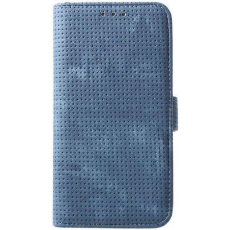 Shop4 - Samsung Galaxy S10e Hoesje - Wallet Case Mesh Dots Blauw