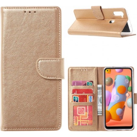 Samsung Galaxy A11 - Bookcase Goud - portemonee hoesje