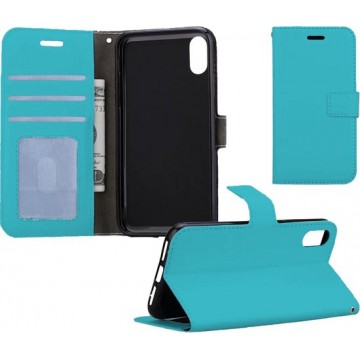 iPhone Xs Max Flip Wallet Hoesje Cover Book Case Flip Hoes – Turquoise