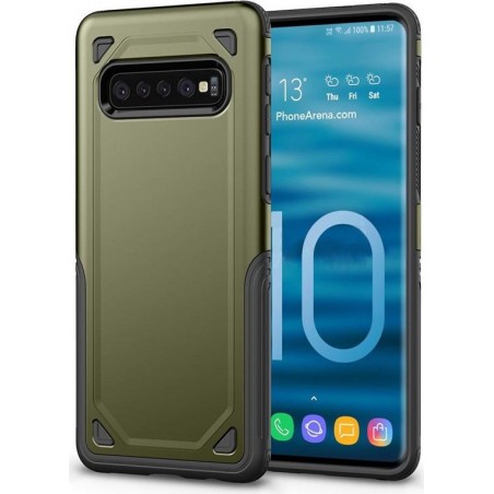 Samsung Galaxy S10 Stijlvol Hybride Hoesje Groen