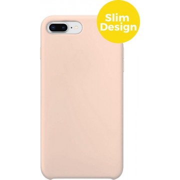 iPhone 7 Plus en 8 Plus Telefoonhoesje | Siliconen Soft Touch Smartphone Case | Back Cover Roze