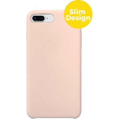 iPhone 7 Plus en 8 Plus Telefoonhoesje | Siliconen Soft Touch Smartphone Case | Back Cover Roze