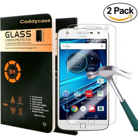 2 Stuks Pack Motorola Moto Z Play Tempered Glass Screen protector 2.5D 9H 0.26mm