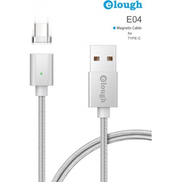 Elough ® E04 Magnetische Type C oplaadkabel - Magnetisch oplader 2.4A Fast Charge USB-C Snellader en Datakabel