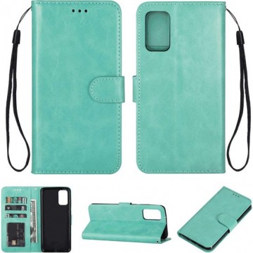 iPhone 12 Pro Max Hoesje - Leer Portemonnee Book Case Wallet - Turquoise